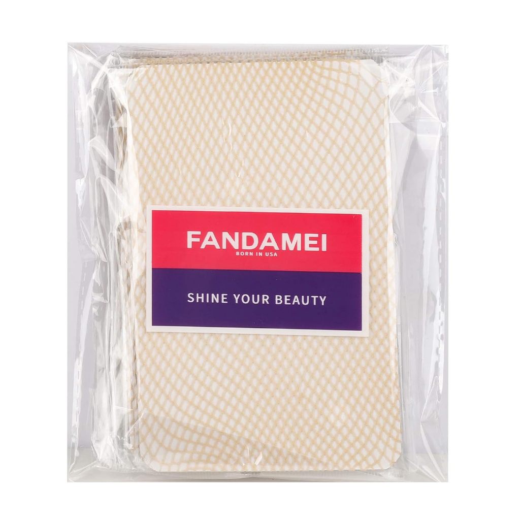 Fandamei Mesh Wig Cap Net Liner Weaving (Light Brown) 4 Pieces