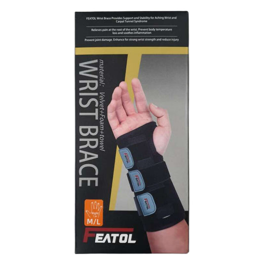 Featol Wrist Brace Velver + Foam + Towel Medium/Large (Right) 1 pc