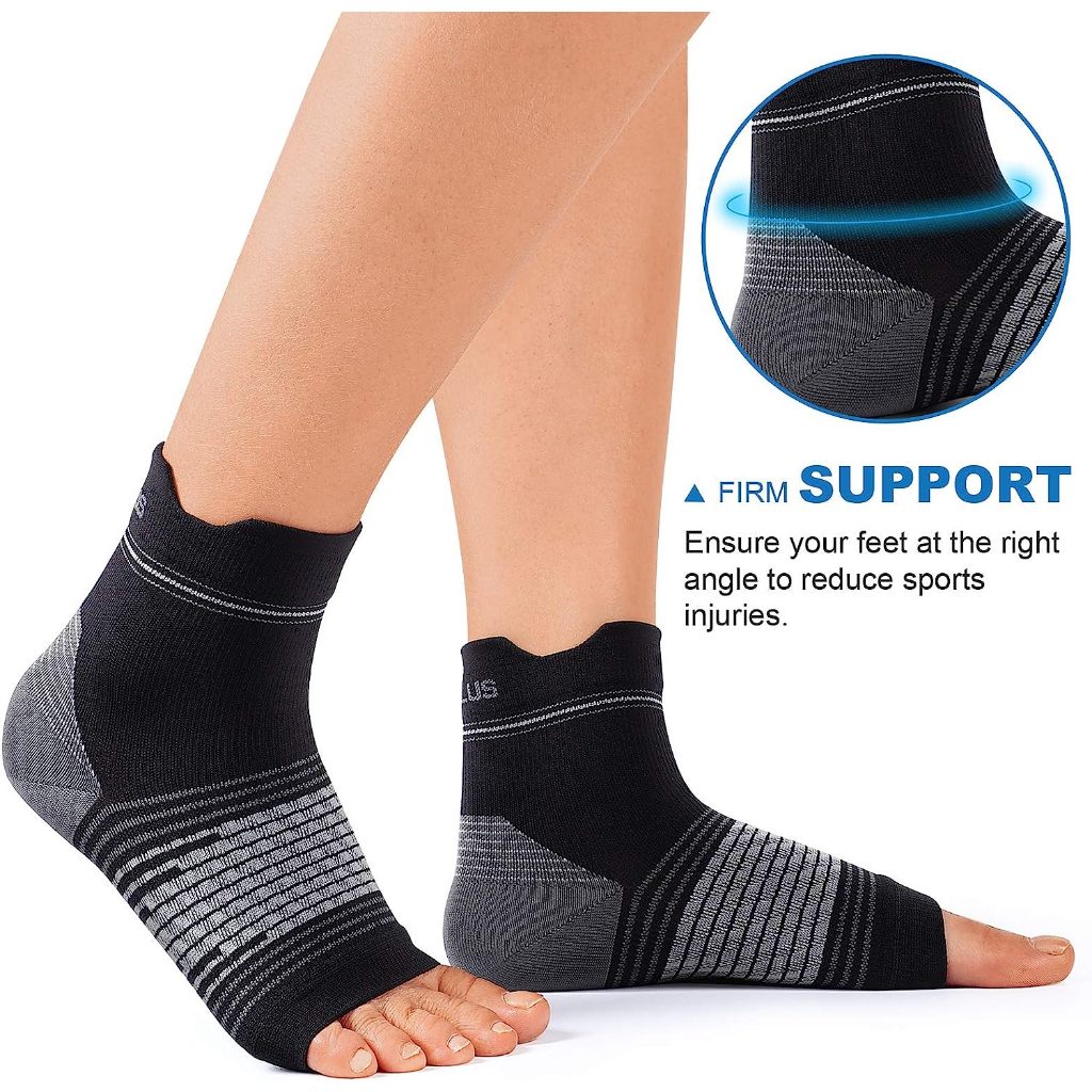 Plantar Fasciitis Sock for Men and Women (6 Pairs)(Black)