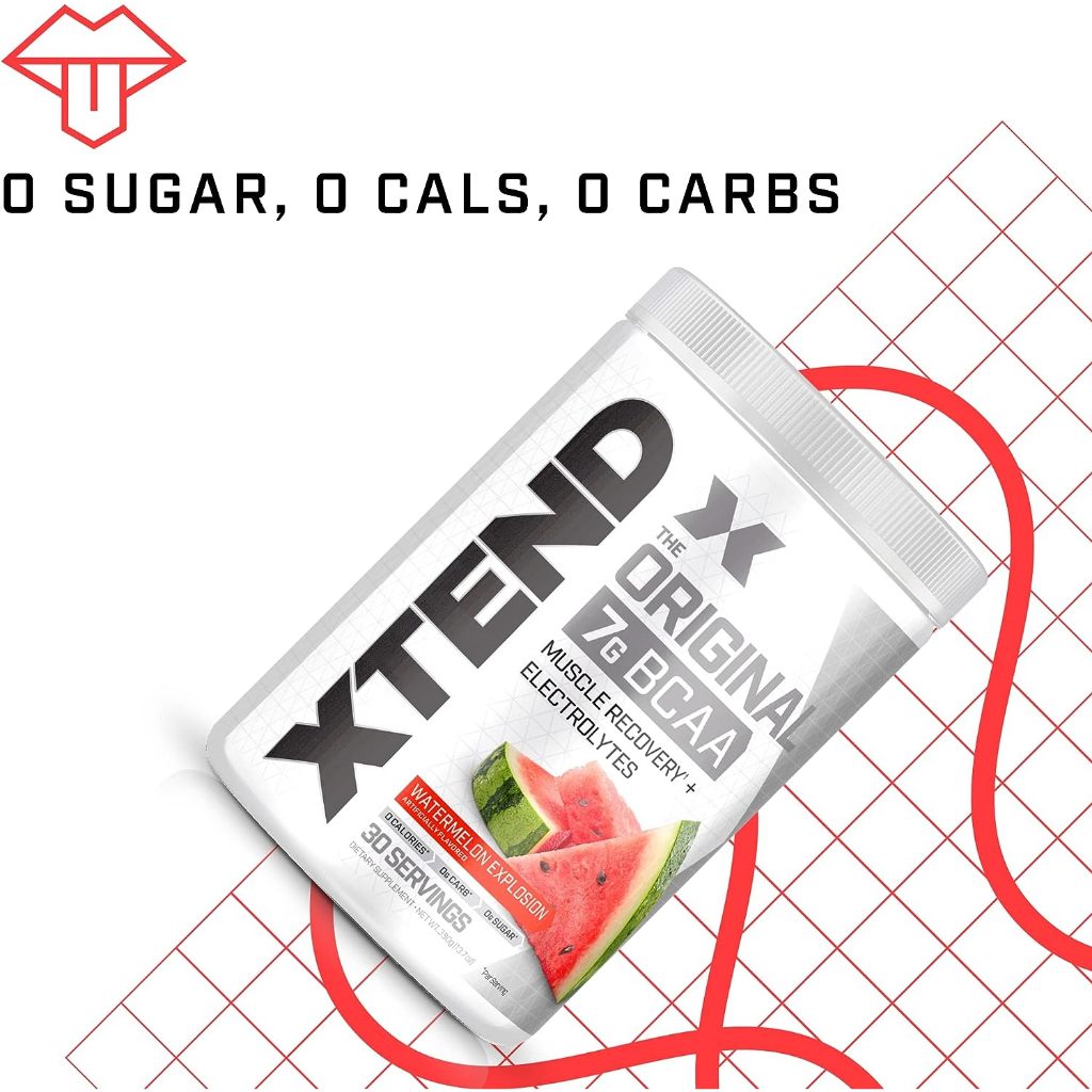 Xtend The Original 7g BCAA Muscle Recovery + Electrolytes Zero Sugar, Watermelon Explosion - 30 ct