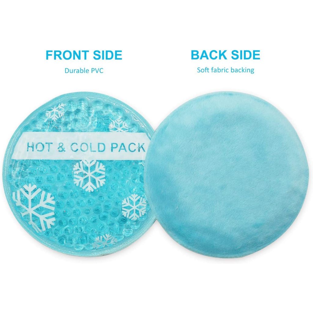 Hot & Cold Reusable Round Gel Beads Ice Pack with Cloth Backing 6 Packs