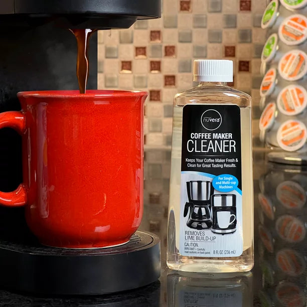Nuvera Coffee Maker Cleaner for Single and Multi-Cup Machines Removes Lime Build Up 8 fl. oz /236 ml