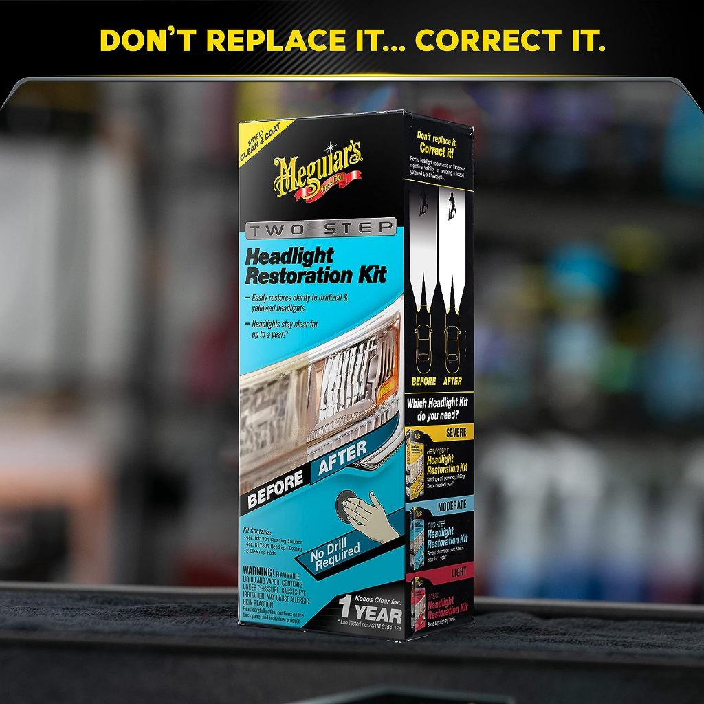 Meguiar's Two Step Headlight Restoration Kit (No Drill Required)