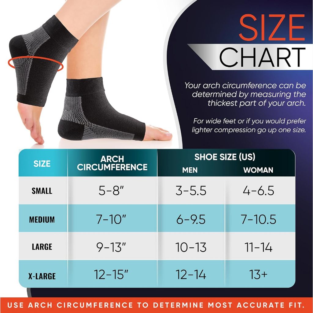 PhysFlex Compression Foot Sleeve Arch Support