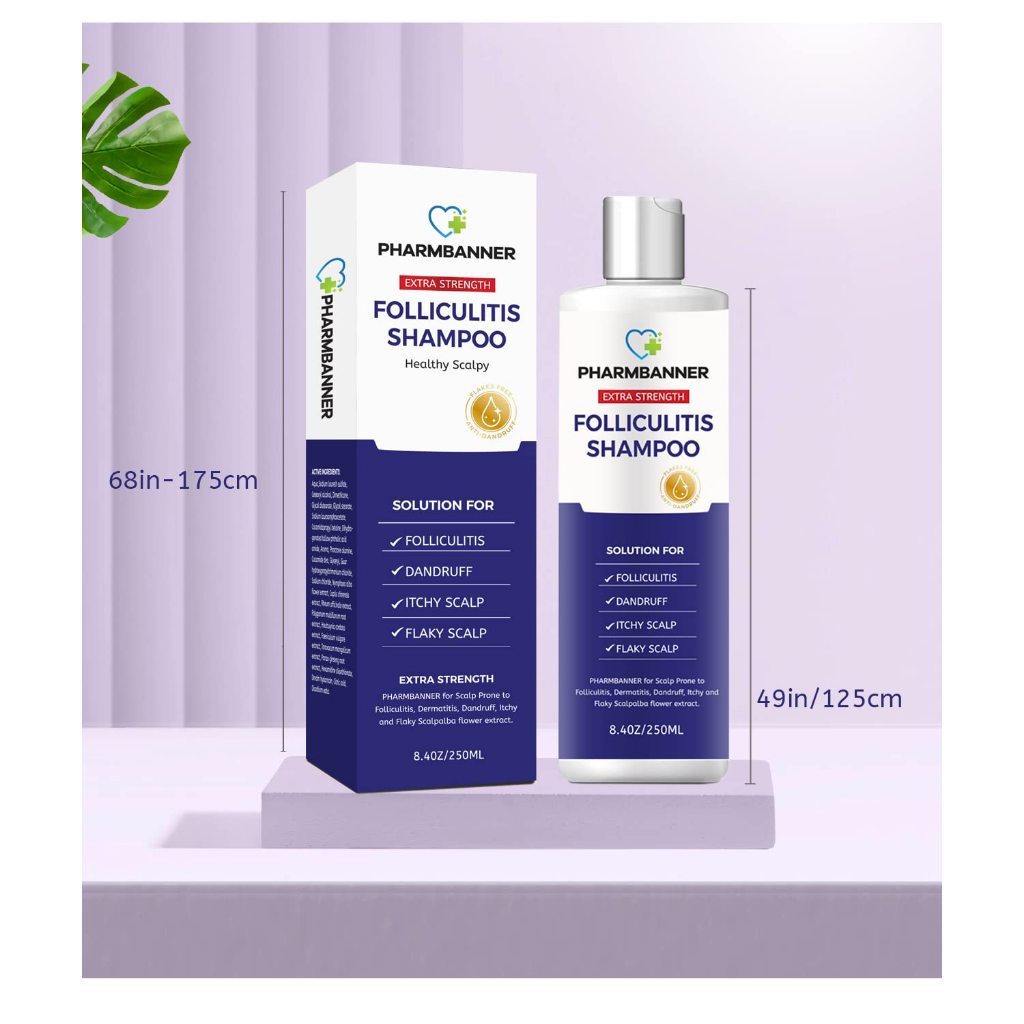 Pharmbanner Extra Strength Folliculitis Shampoo Healthy Scalpy 8.4 oz / 250 mL