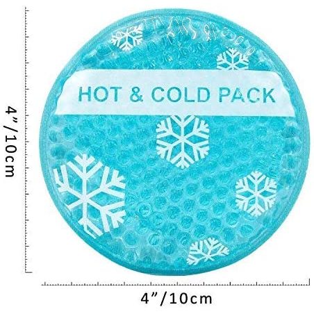 Hot & Cold Reusable Round Gel Beads Ice Pack with Cloth Backing 6 Packs