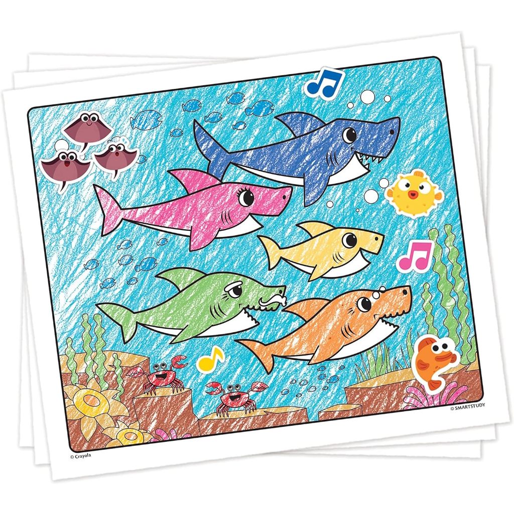 Crayola Color & Sticker Baby Shark Big Show 50+ Stickers (32 Pages / 4 Sticker Sheet)