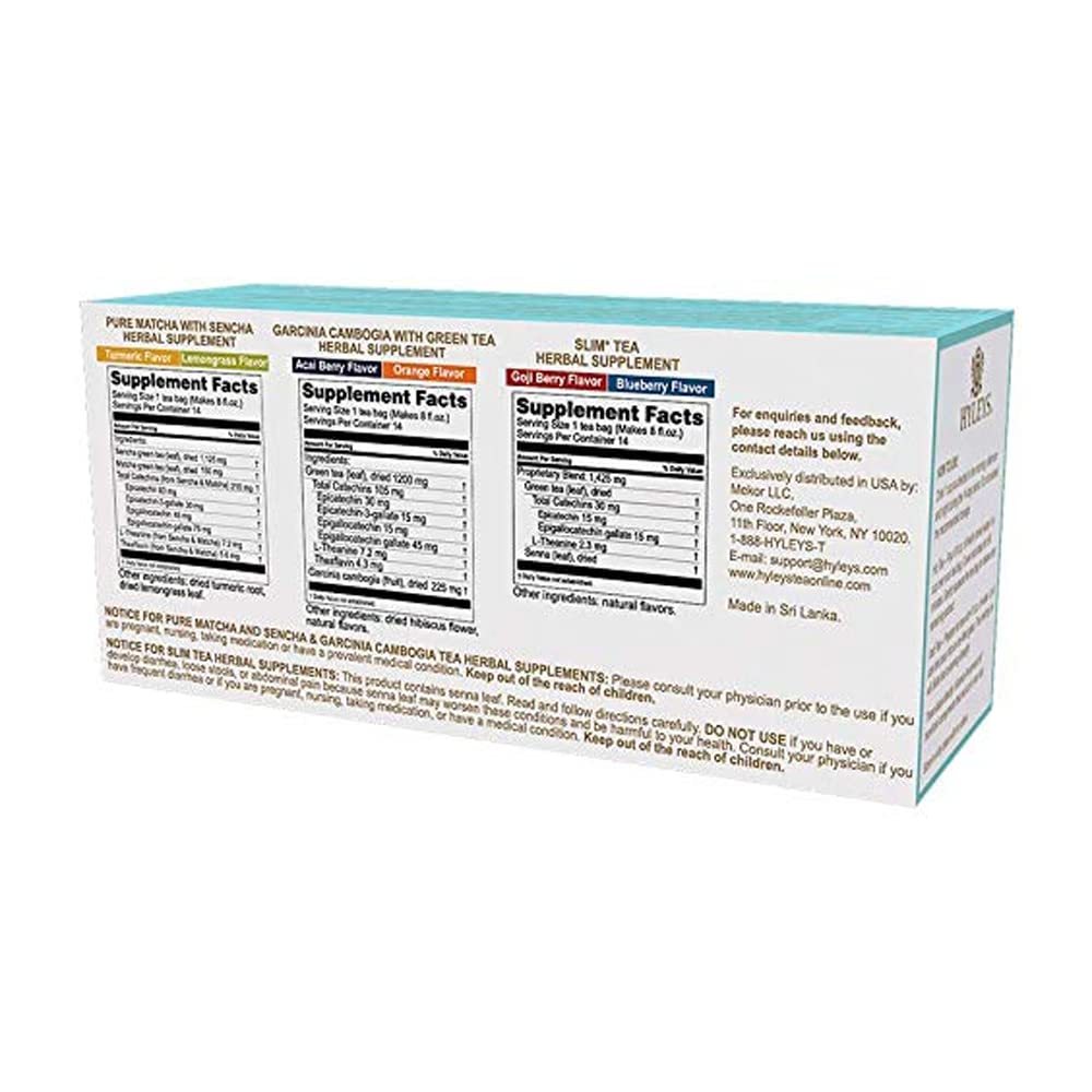 HYLEYS Weight Loss Kit Herbal Supplement (14 Days) 42 Foil Envelop Tea Bags