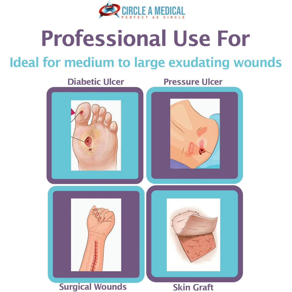 Circle A Medical Algicate + Gelling Calcium Alginate Wound Dressing 4"x 4"/10cm x 10cm (10 Dressing)