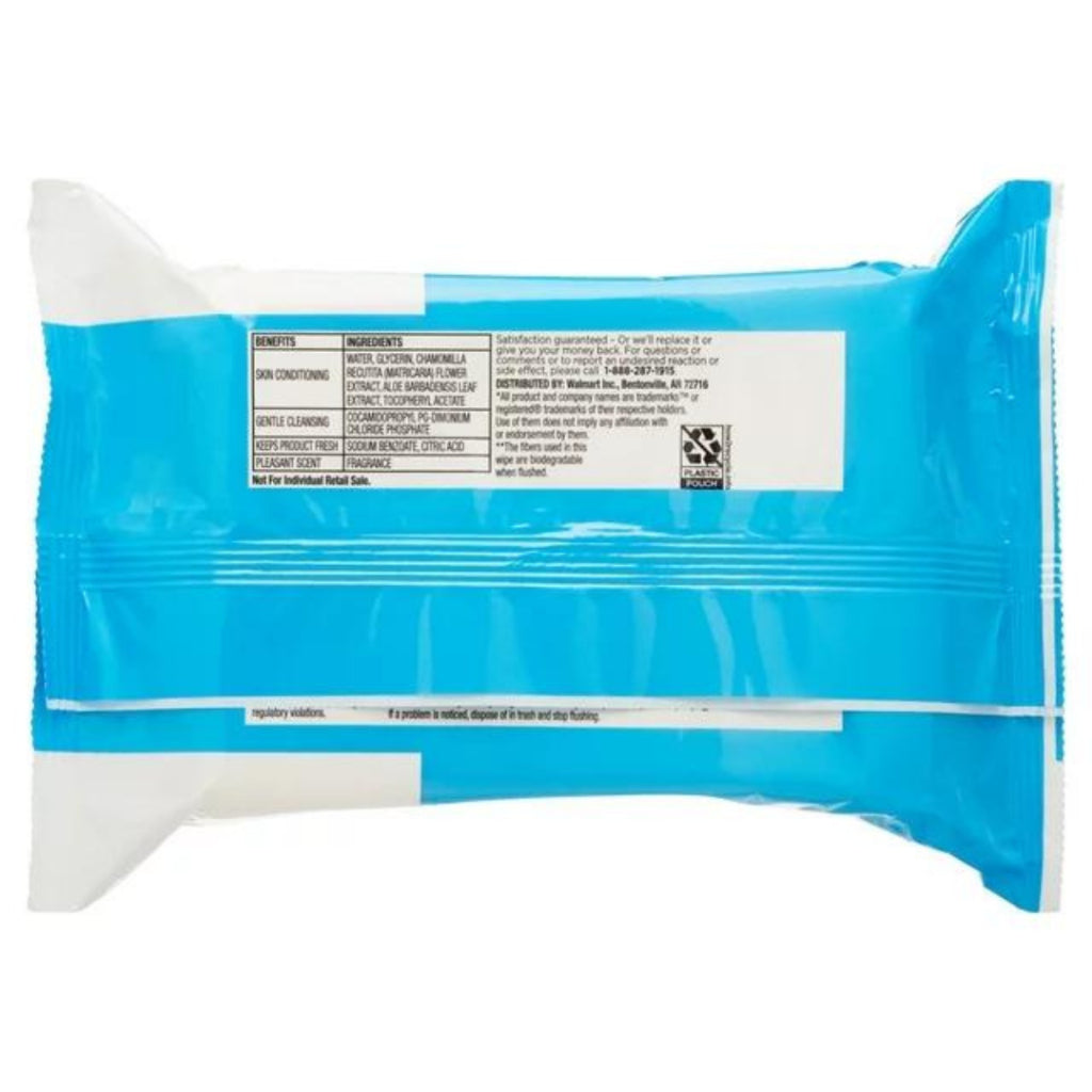 Equate Fresh Scent Flushable Wipes 17.7cm x 13.3cm - 48 Wipes