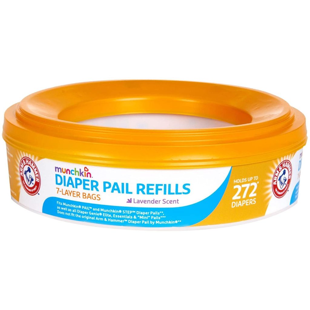 Munchkin Diaper Pair Refills Lavender Scent 7 - Layer Bags Holds Up To 272 Diapers
