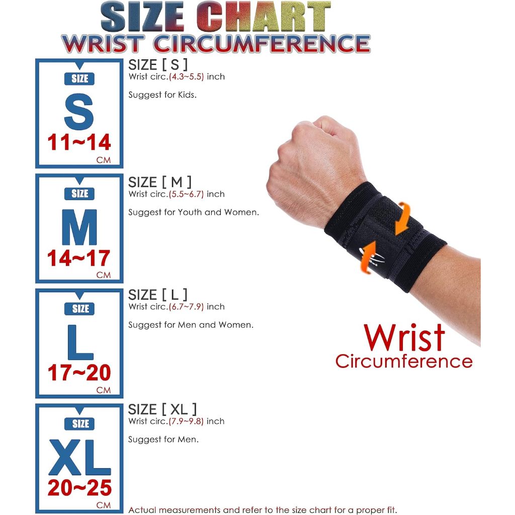 HiRui Wrist Brace Protect and Stabilize Your Wrists - 2 PACK (Black, M)