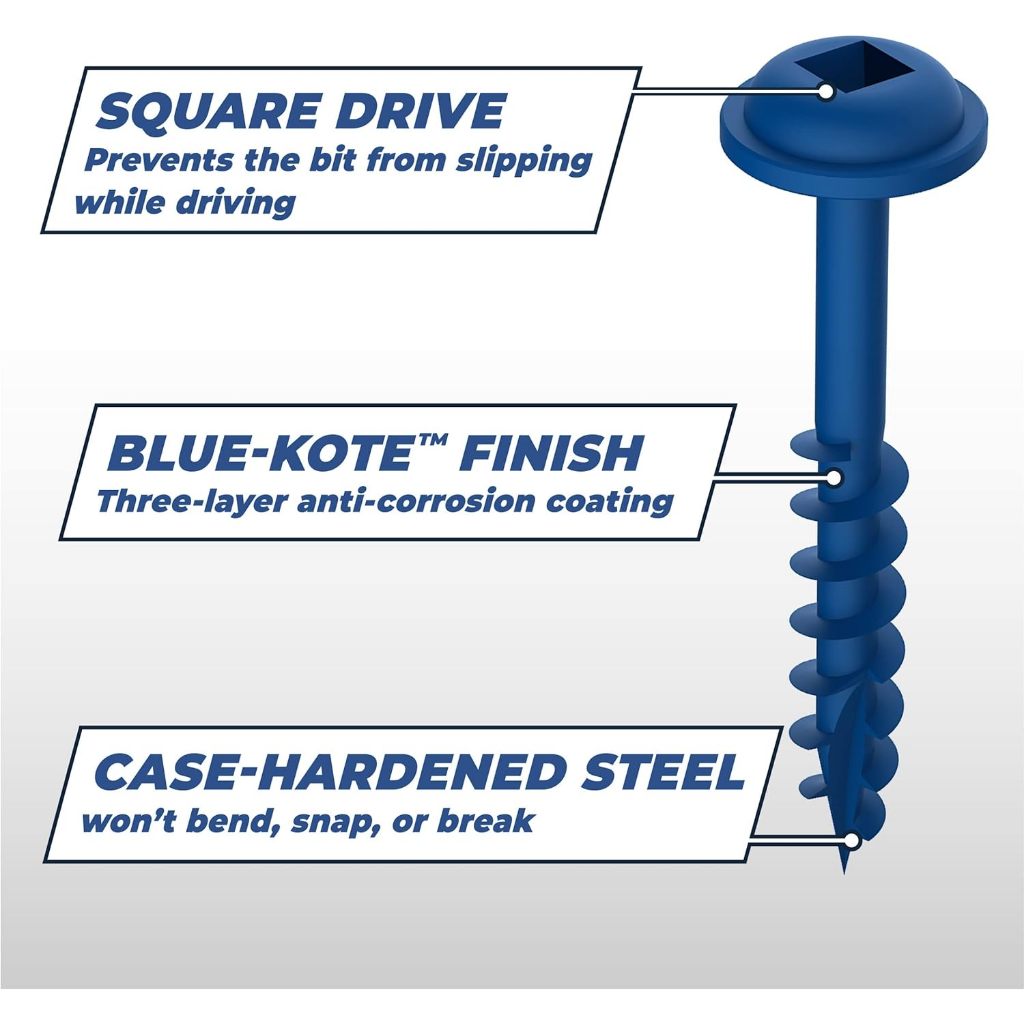 Kreg Pocket-Hole Screws 1 1/4" 32mm Blue-Kote (100 Count)
