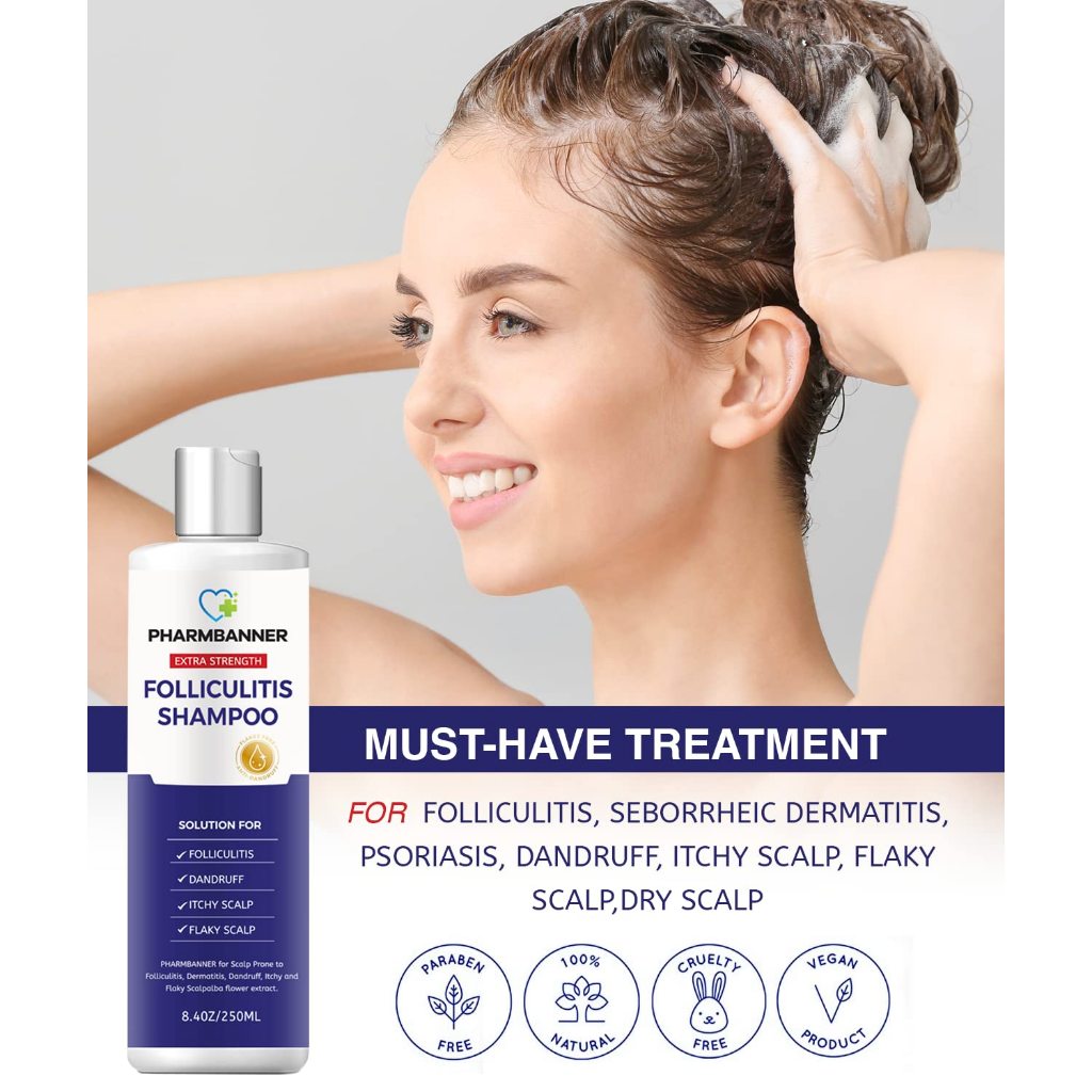 Pharmbanner Extra Strength Folliculitis Shampoo Healthy Scalpy 8.4 oz / 250 mL