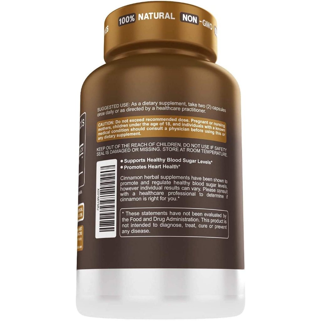 HerbTonics Pure Ceylon Cinnamon Max Strength 1500 mg Joint Support & Mobility 120 Vegecaps