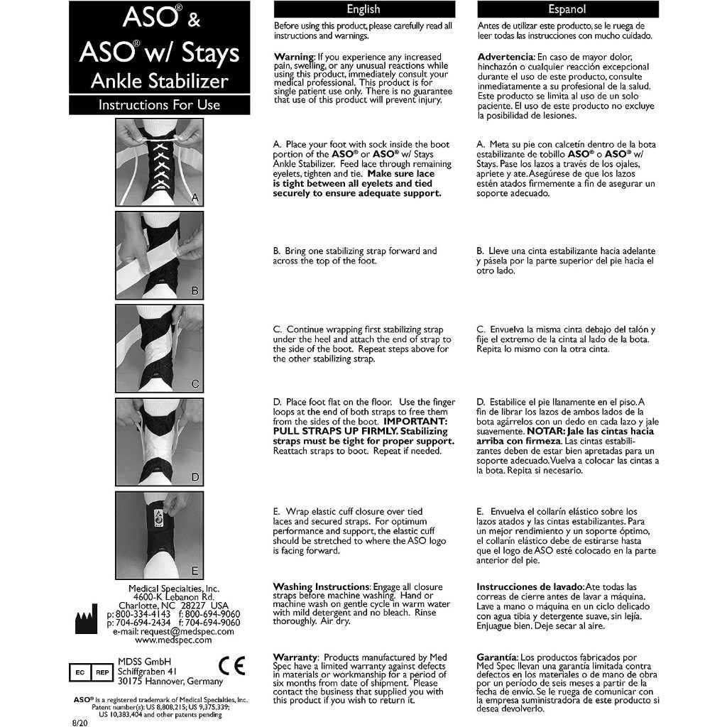 Med Spec ASO Ankle Stabilizer - Medium