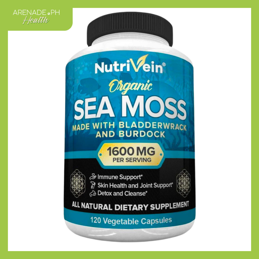 Nutrivein Organic Sea Moss 1600mg Supplement 120 Vegetable Capsules