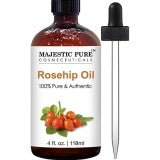 Rosehip Oil for Face, Nails, Hair and Skin From Majestic Pure - 100% Pure & Natural, Cold Pressed Premium Rose Hip Seed Oil 4 oz