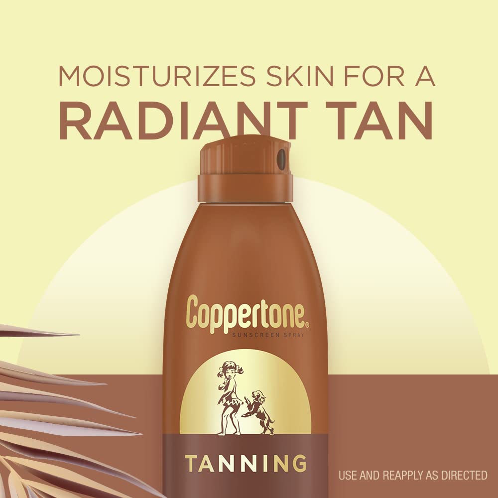 Coppertone Sunscreen Spray Moisturizes Skin For A Radiant Tan Tanning SPF 15 - 156g