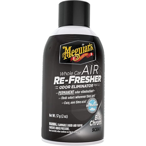 Meguiar's Whole Car Air Re-Fresher Odor Eliminator Chrome Black Scent 2 Oz (57 g)