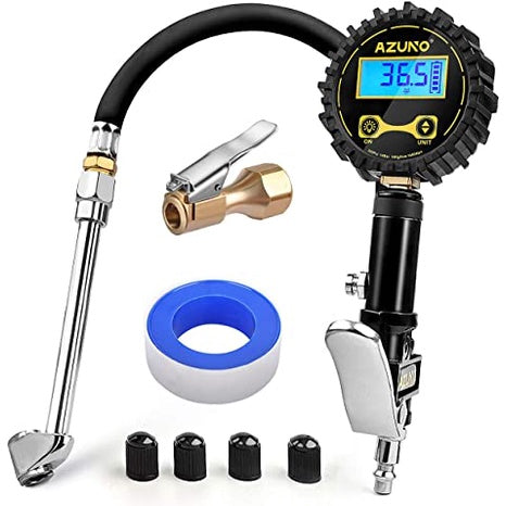 Azuno Digital Tire Inflator with Pressure Gauge Efficient Measures 1 Count