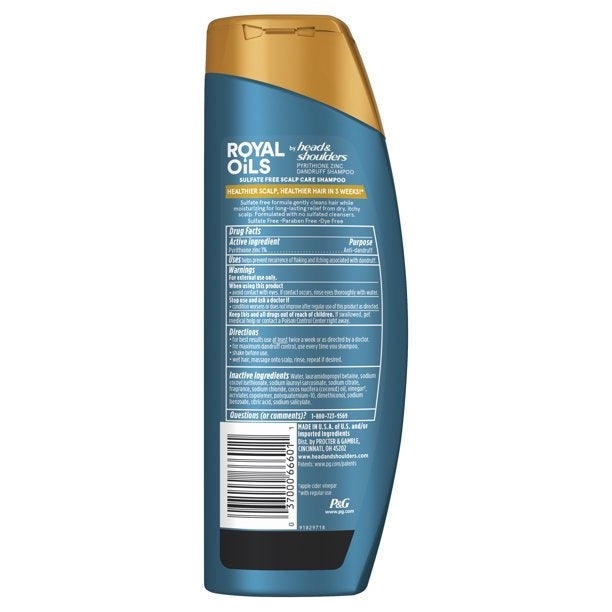 Head & Shoulders Royal Oils Sulfate Free Scalp Care Shampoo Cleanses & Rehydrates Hair (380ml)