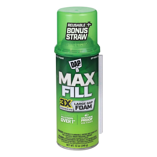 DAP MaxFill 3X Expanding Sealant Large Foam Weather Proof 12 Oz (340g)