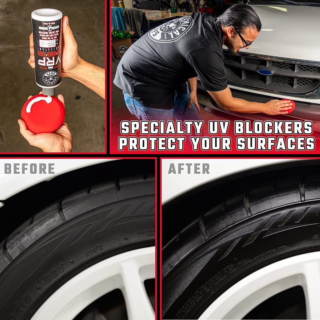 Chemical Guys Vinyl + Rubber + Plastic Protectant Repels Dirt & Water Long Lasting Protection 16 Oz