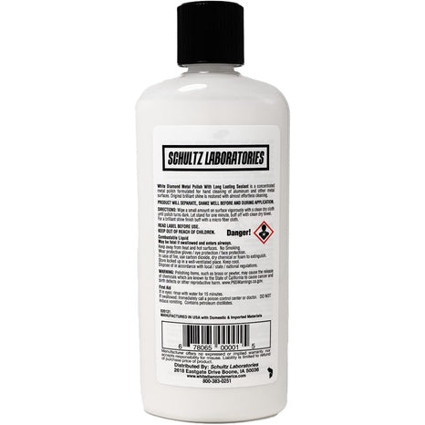 Schultz Laboratories White Diamond Metal Polish With Long Lasting Sealant Vanilla Scented 355ml