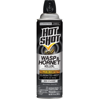 Hot Shot Wasp & Hornet Killer Spray Eliminates The Nest Kills On Contact Non Staining 14 Oz (396g)