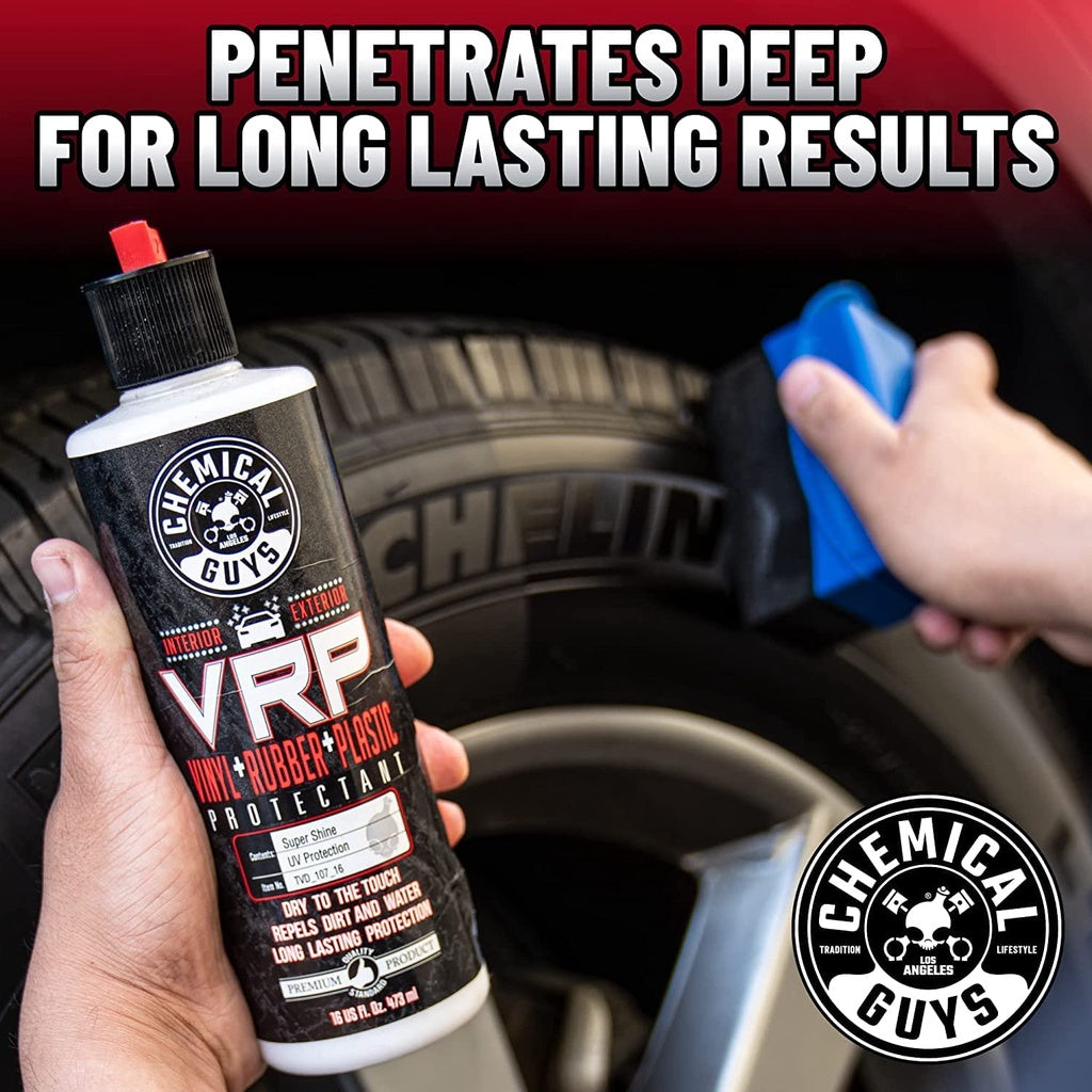 Chemical Guys Vinyl + Rubber + Plastic Protectant Repels Dirt & Water Long Lasting Protection 16 Oz