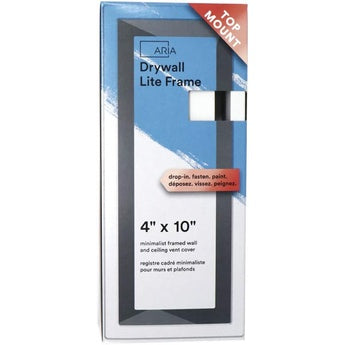 Aria Drywall Lite Frame  4x10 Inch Minimalist Framed Wall And Ceiling Vent Cover Satin White