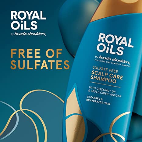 Head & Shoulders Royal Oils Sulfate Free Scalp Care Shampoo Cleanses & Rehydrates Hair (380ml)