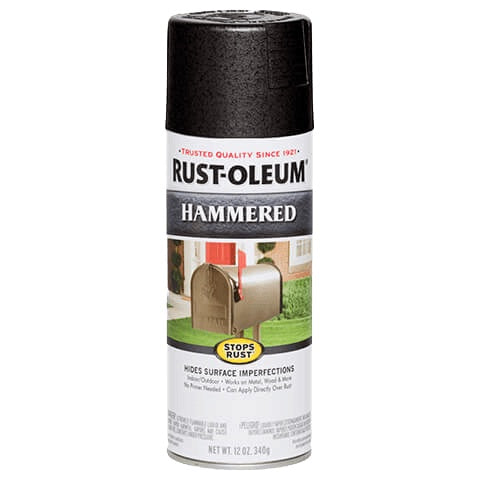 Rust - Oleum Hammered Stops Rust Hides Surface Imperfections Black 12 Oz