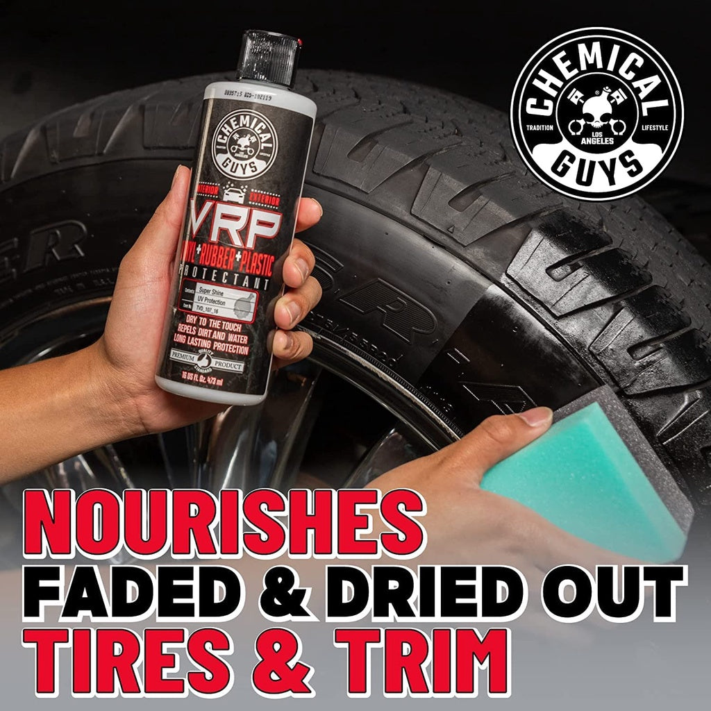 Chemical Guys Vinyl + Rubber + Plastic Protectant Repels Dirt & Water Long Lasting Protection 16 Oz