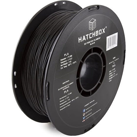 Hatchbox 1.75mm Diameter 3D Filament  Polylactic Acid 1 KG Per Spool Black