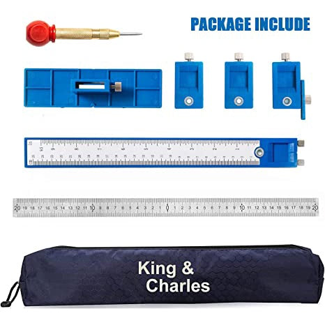 King & Charles Cabinet Hardware Jig Tool Drill Guide 200mm ABS 16 Oz ‎17 Inches