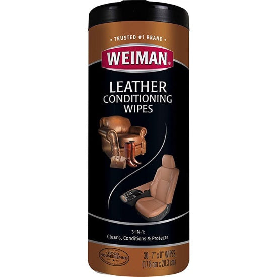 Weiman Leather Conditioning Wipes 3-in-1:Cleans, Conditions and Protects (17.8 cm x 20.3 cm)