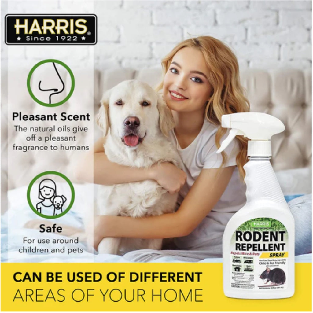 Harris Rodent Repellent Repels Mice & Rats Plant Based Active Ingredient Spray 20 Oz