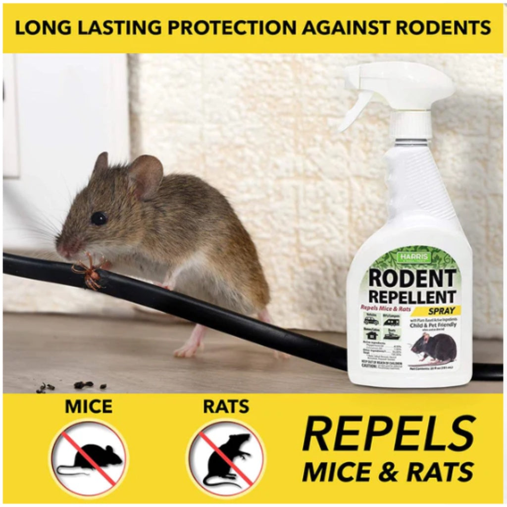Harris Rodent Repellent Repels Mice & Rats Plant Based Active Ingredient Spray 20 Oz