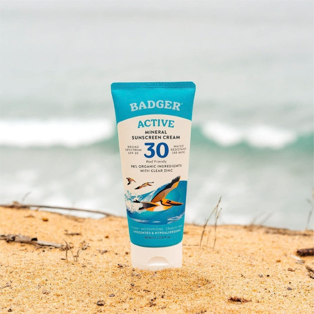Badger Active Mineral Sunscreen Cream SPF 30 - 87ml