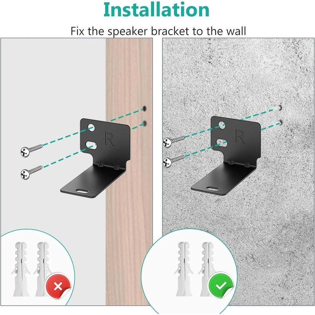 WALI Soundbar Wall Mount Bracket - Black (BSM002)