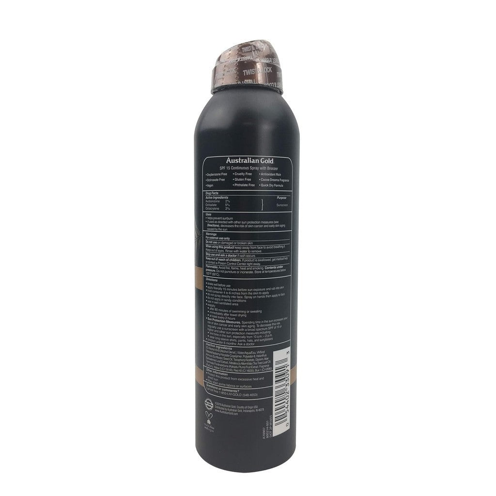 Australian Gold Instant Bronzer Continuous Spray Sunscreen SPF 15 (170g)