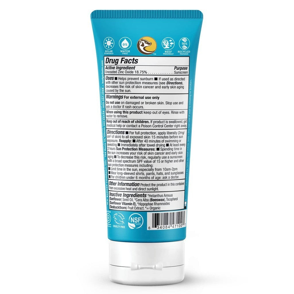 Badger Active Mineral Sunscreen Cream SPF 30 - 87ml
