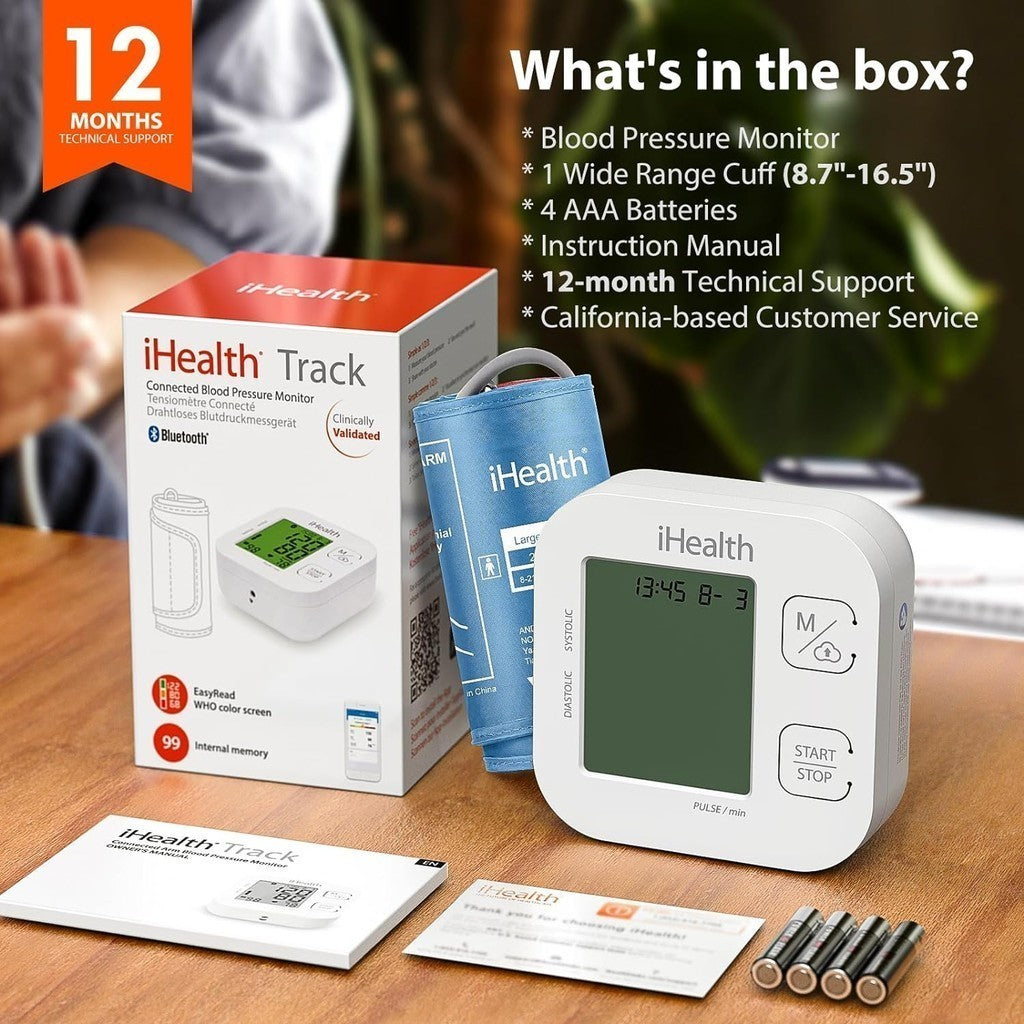 iHealth Track Connected Blood Pressure Monitor (KN-550BT) 1 Count