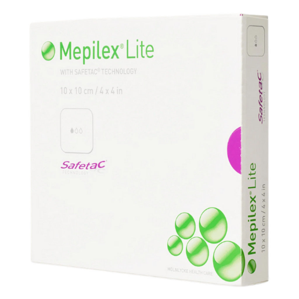 Mepilex Lite Soft Silicone Foam Dressing 4 Inch x 4 Inch (10 x 10cm) 1 Count