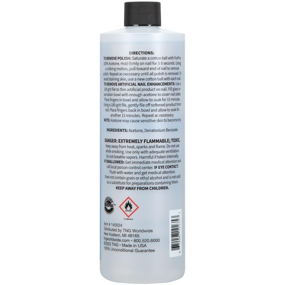 ForPro 100% Acetone Quick Removes Nail Polish 16 fl oz / 473ml