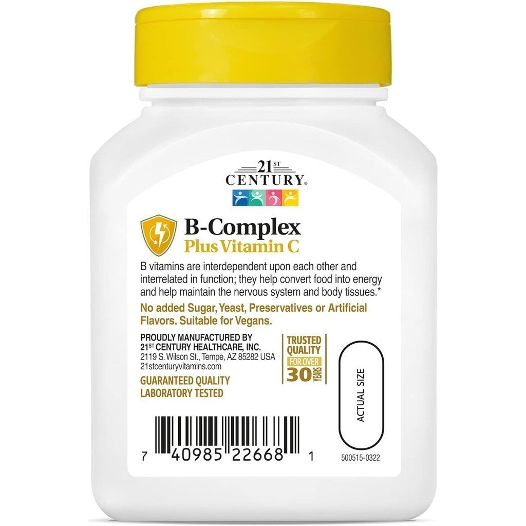 21st Century B-Complex Plus Vitamin C Energy Support (100 Tablets)