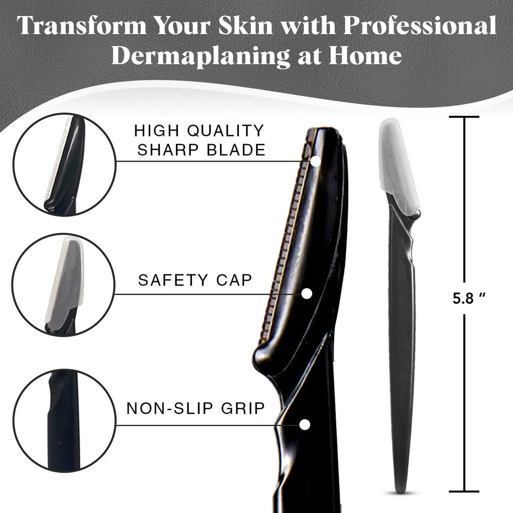 Kitsch Recycled Plastic Dermaplaners Black, 12-Pack