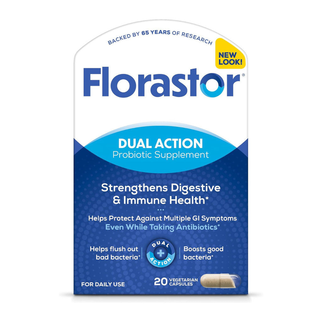 Florastor Dual Action Probiotic Supplement 20 Capsules